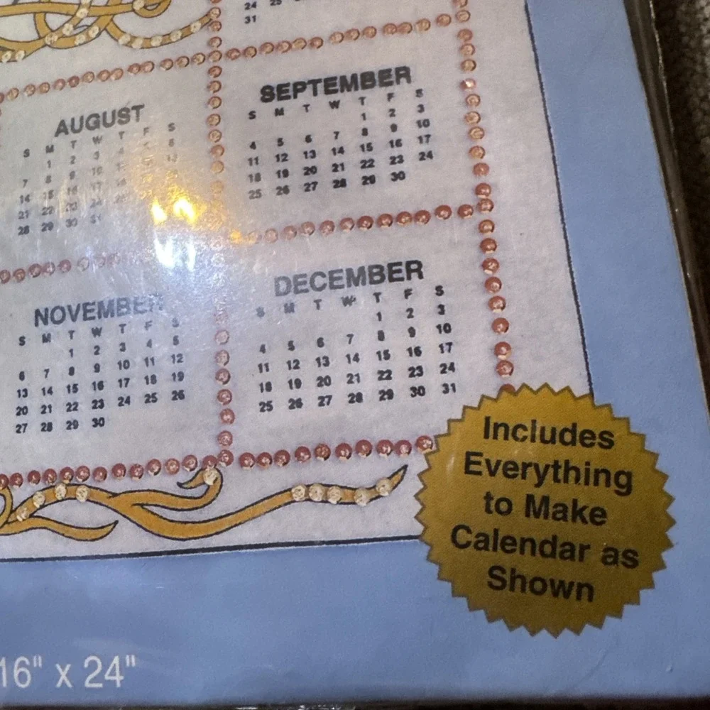 2005‎ Jeweled Calendar Kit 16x24 New Bird Theme Cardinals Bluebirds